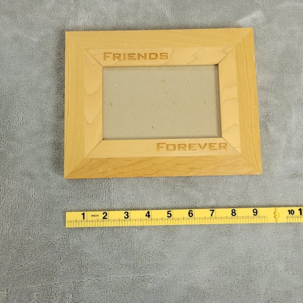 Friends Forever Wood Photo Frame 5x3.5 Rustic Engraved Brown Picture Frame S95E
